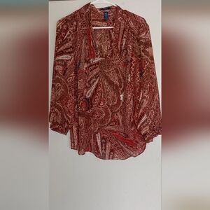 Chaps Denim Womans Multicolor Blouse, NWOT, XL